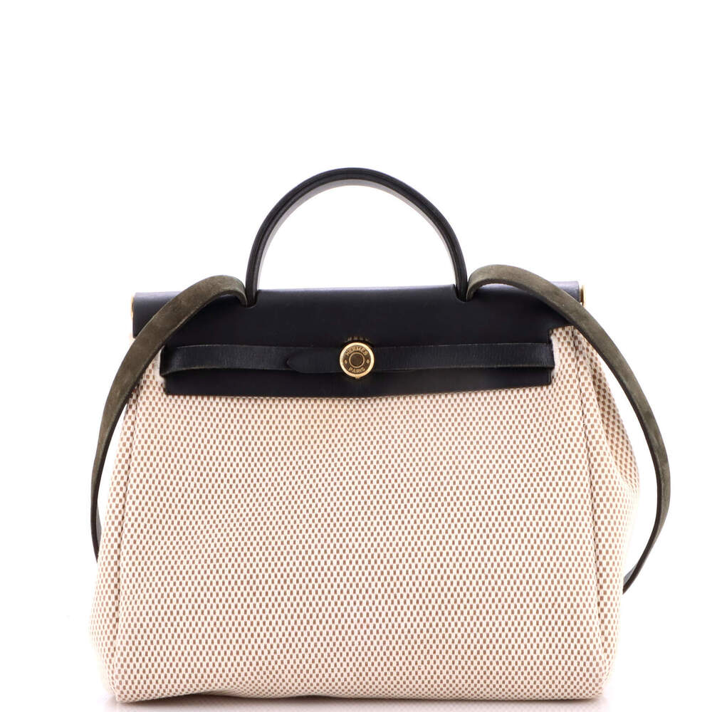 Hermes 31 Herbag Zip Criss Viking Toile and Leather